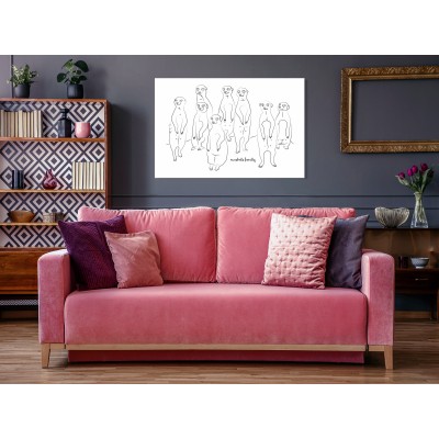 Πίνακας ζε καμβά - Animal Patrol (1-part) - Meerkats on Black and White Background