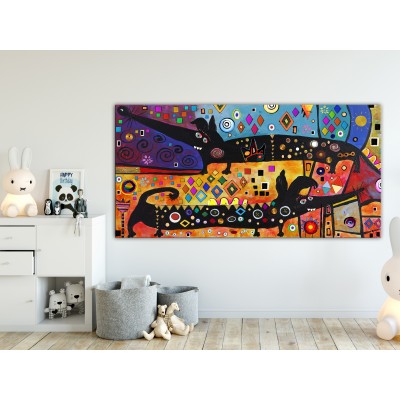 Πίνακας ζε καμβά - Extravagant Dogs (1 Part) Wide
