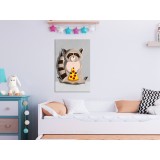 Πίνακας ζε καμβά - Gourmand Raccoon (1 Part) Vertical