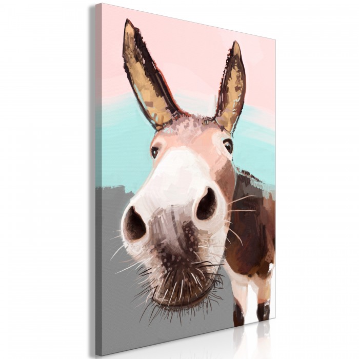 Πίνακας ζε καμβά - Curious Donkey (1 Part) Vertical