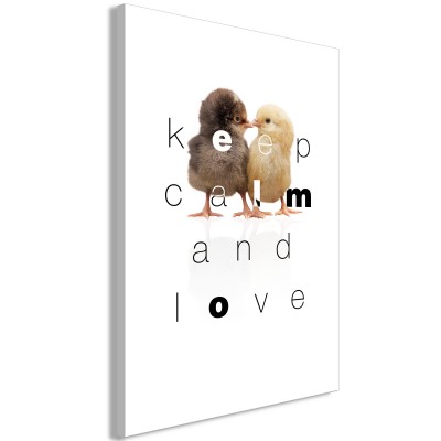 Πίνακας ζε καμβά - Keep Calm and Love (1 Part) Vertical