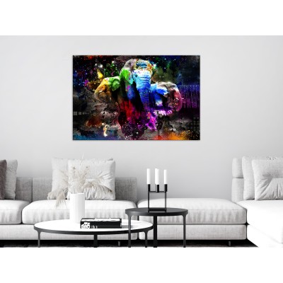 Πίνακας ζε καμβά - Colorful Elephants (1 Part) Wide