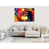 Πίνακας ζε καμβά - Colourful Orangutan (1 Part) Wide