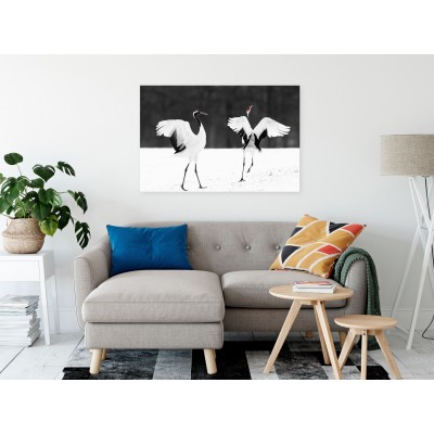 Πίνακας ζε καμβά - Dancing Cranes (1 Part) Wide