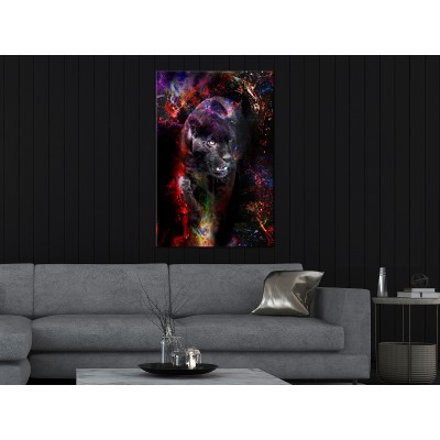 Πίνακας ζε καμβά - Black Jaguar (1 Part) Vertical