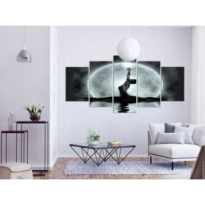 Πίνακας ζε καμβά - Twine (5 Parts) Wide Grey