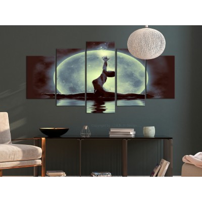 Πίνακας ζε καμβά - Twine (5 Parts) Wide Green