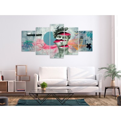 Πίνακας ζε καμβά - Ancient Head (5 Parts) Wide