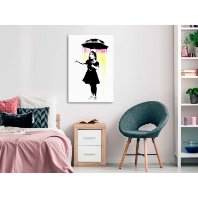 Πίνακας ζε καμβά - Girl with Umbrella (1 Part) Vertical