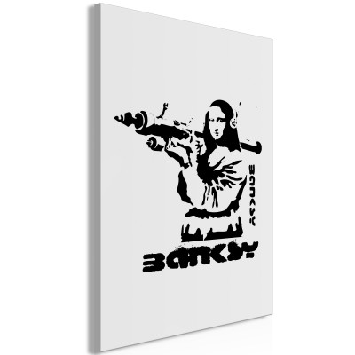 Πίνακας ζε καμβά - Contrast Duel (1-part) - Banksy on Mural with Mona Lisa