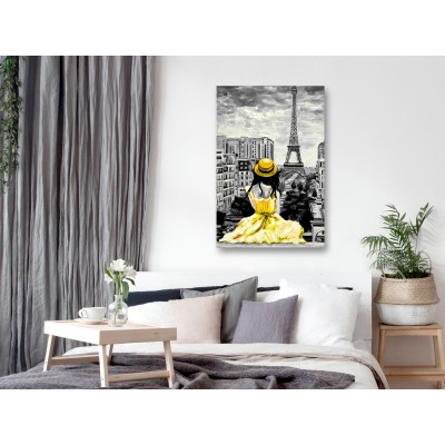 Πίνακας ζε καμβά - Paris Colour (1 Part) Vertical Yellow