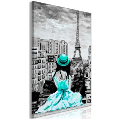 Πίνακας ζε καμβά - Paris Colour (1 Part) Vertical Green