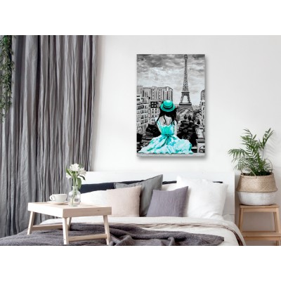 Πίνακας ζε καμβά - Paris Colour (1 Part) Vertical Green