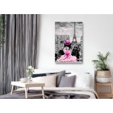 Πίνακας ζε καμβά - Paris Colour (1 Part) Vertical Pink