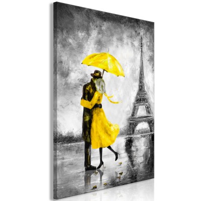 Πίνακας ζε καμβά - Paris Fog (1 Part) Vertical Yellow