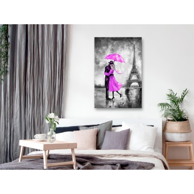 Πίνακας ζε καμβά - Paris Fog (1 Part) Vertical Pink
