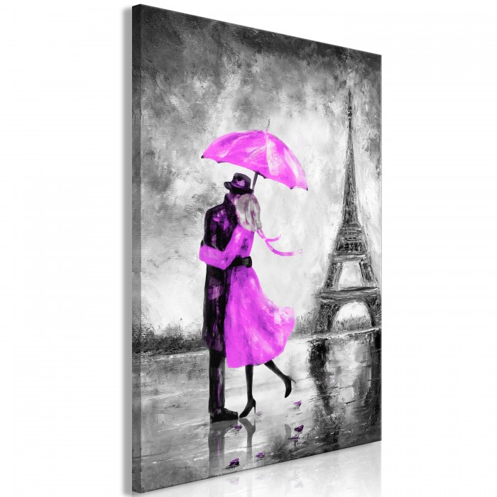 Πίνακας ζε καμβά - Paris Fog (1 Part) Vertical Pink