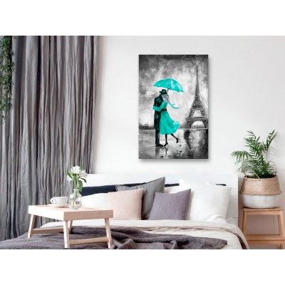 Πίνακας ζε καμβά - Paris Fog (1 Part) Vertical Green