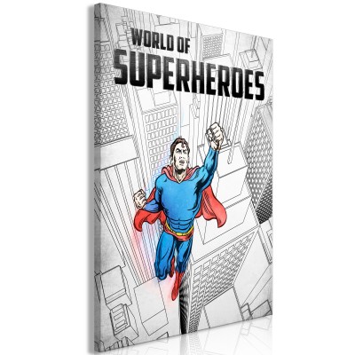 Πίνακας ζε καμβά - World of Superheroes (1 Part) Vertical