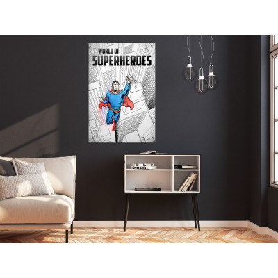 Πίνακας ζε καμβά - World of Superheroes (1 Part) Vertical