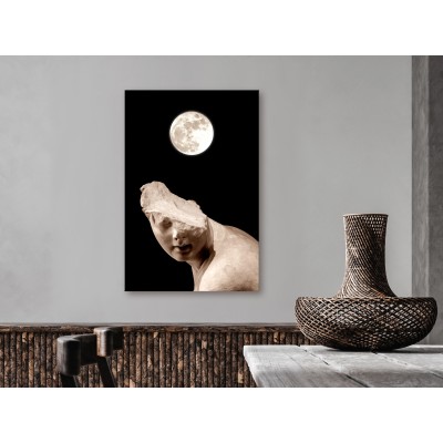 Πίνακας ζε καμβά - Moon and Statue (1 Part) Vertical