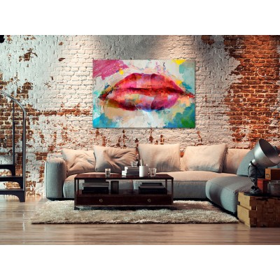 Πίνακας ζε καμβά - Artistic Lips (1 Part) Wide