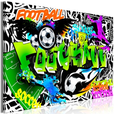 Πίνακας ζε καμβά - Football Graffiti (1 Part) Wide