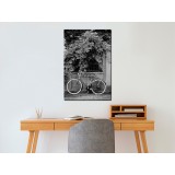 Πίνακας ζε καμβά - Bicycle and Flowers (1 Part) Vertical