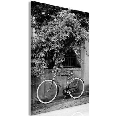 Πίνακας ζε καμβά - Bicycle and Flowers (1 Part) Vertical