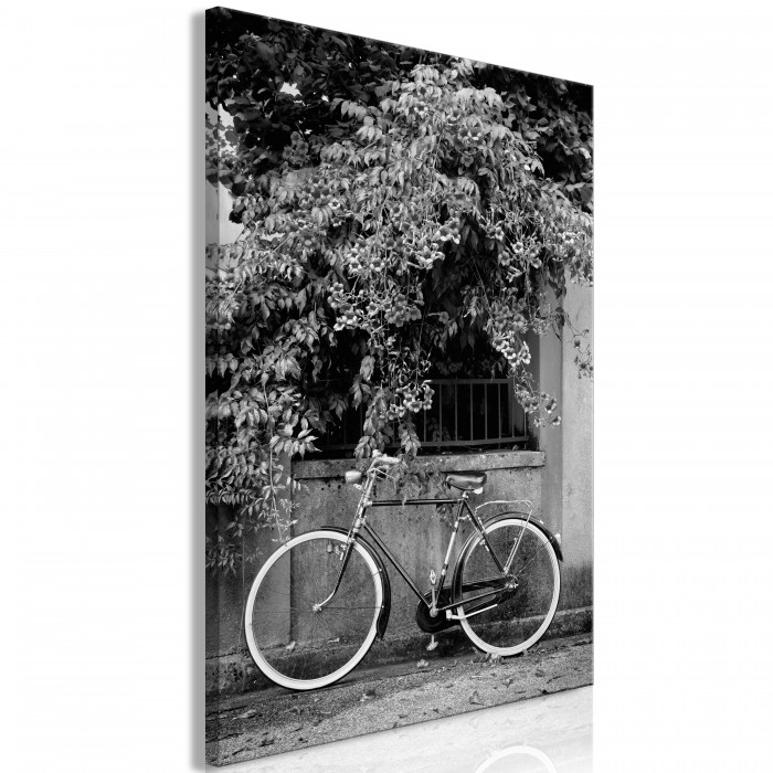 Πίνακας ζε καμβά - Bicycle and Flowers (1 Part) Vertical