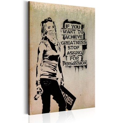 Πίνακας ζε καμβά - Graffiti Slogan by Banksy
