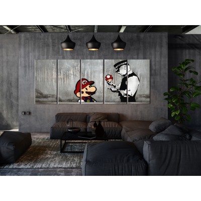 Πίνακας ζε καμβά - Mario Bros on Concrete