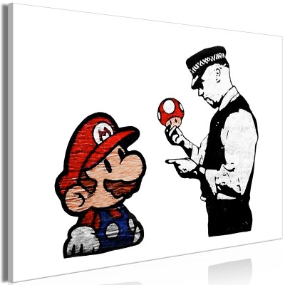 Πίνακας ζε καμβά - Banksy: Mushroom Picker (1 Part) Wide