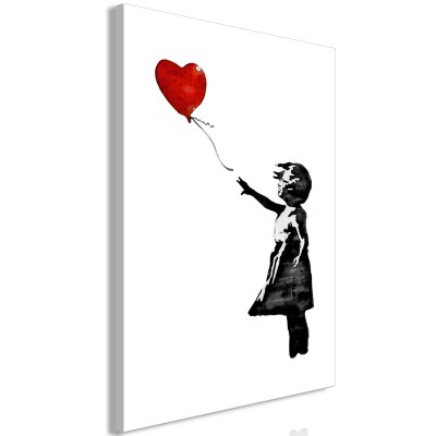 Πίνακας ζε καμβά - Banksy: Girl with Balloon (1 Part) Vertical