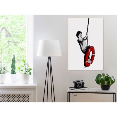 Πίνακας ζε καμβά - Banksy: Boy on Rope (1 Part) Vertical