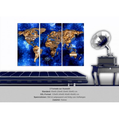 Πίνακας σε φελλό - Golden Continents