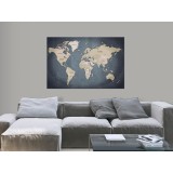 Πίνακας ζε καμβά - World Map: Shades of Grey