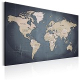 Πίνακας ζε καμβά - World Map: Shades of Grey