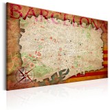 Πίνακας σε φελλό - Map of Barcelona