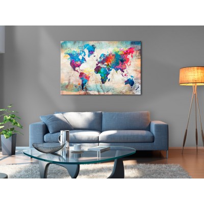Πίνακας σε φελλό - World Map: Colourful Madness