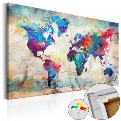 Πίνακας σε φελλό - World Map: Colourful Madness