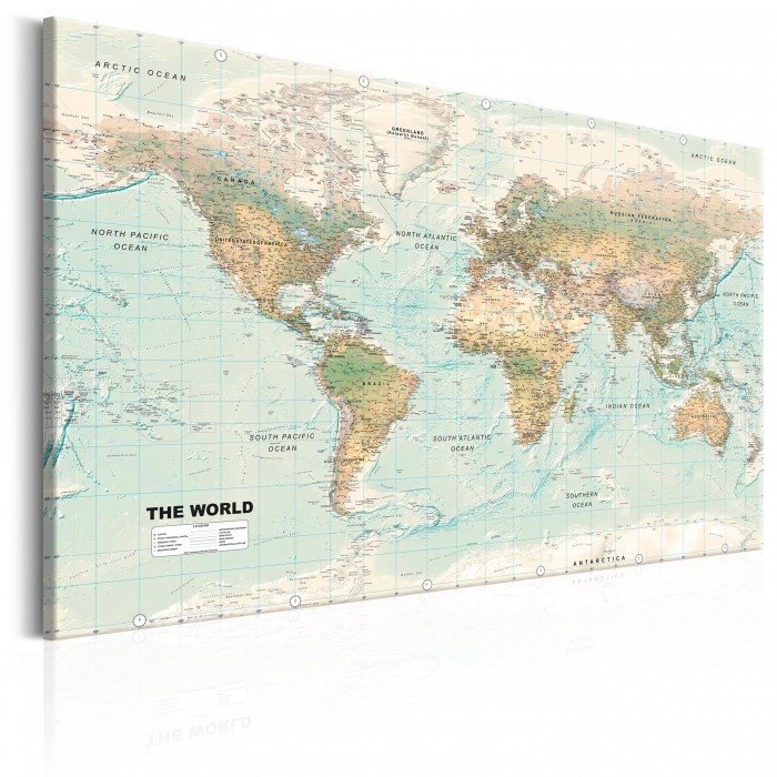Πίνακας ζε καμβά - World Map: Beautiful World