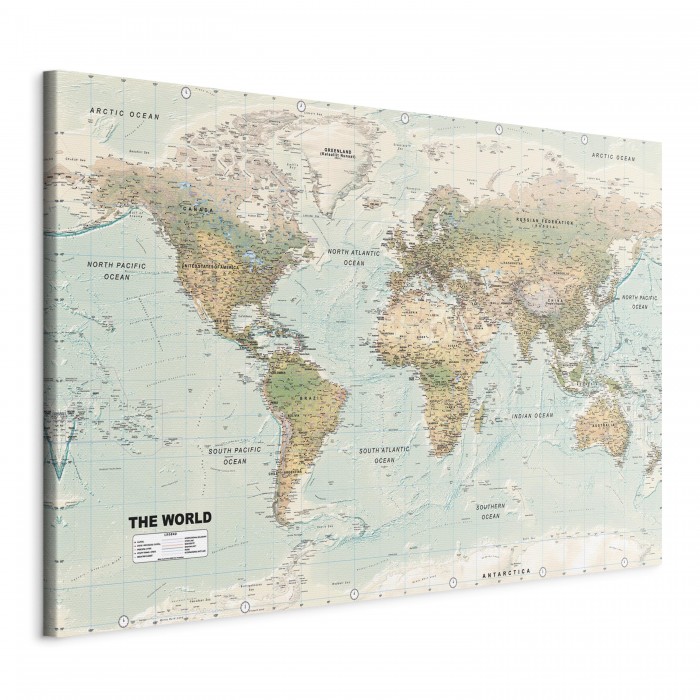 Πίνακας ζε καμβά - World Map: Beautiful World