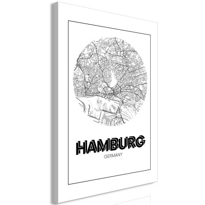 Πίνακας ζε καμβά - Retro Hamburg (1 Part) Vertical