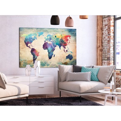 Πίνακας σε φελλό - Colorful World Map