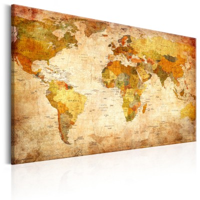 Πίνακας σε φελλό - World Map: Time Travel
