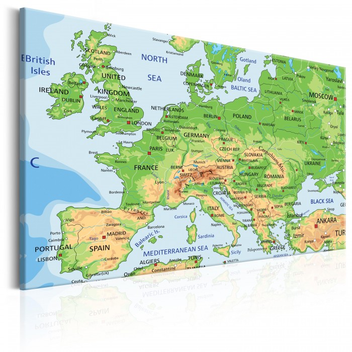 Πίνακας ζε καμβά - Map of Europe
