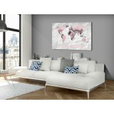 Πίνακας ζε καμβά - World Map: Pink Continents