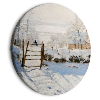 Στρογγυλός πίνακας - Claude Monet’s Magpie - Normandy’s Painted Winter Landscape