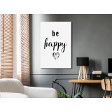 Πίνακας ζε καμβά - Be Happy (1 Part) Vertical